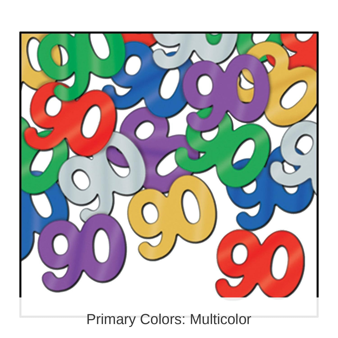 12 Pack Bulk Confetti 90th Birthday Party Silhouettes multi-color (0.5 Oz/Pkg)