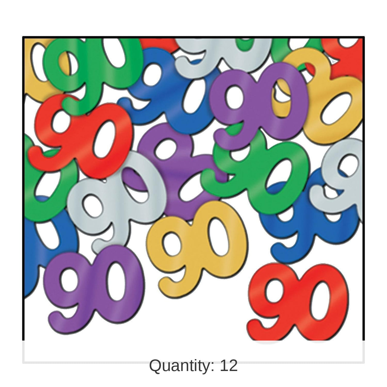 12 Pack Bulk Confetti 90th Birthday Party Silhouettes multi-color (0.5 Oz/Pkg)