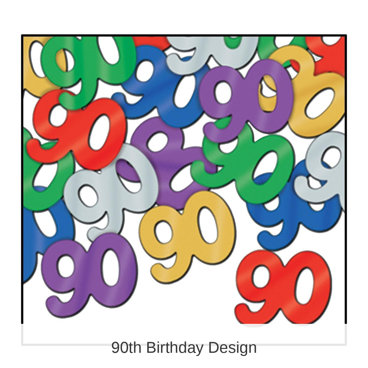 12 Pack Bulk Confetti 90th Birthday Party Silhouettes multi-color (0.5 Oz/Pkg)