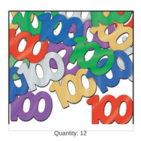 12 Pack Bulk Confetti 100th Birthday Party Silhouettes multi-color (0.5 Oz/Pkg)