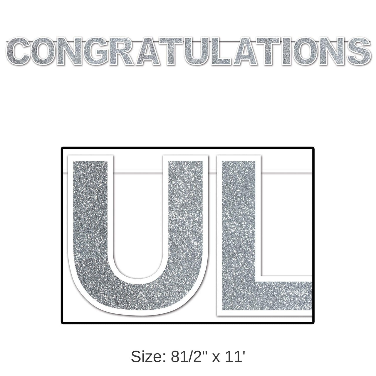 12 Pack Bulk Glittered Party Congratulations Streamer