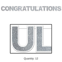 12 Pack Bulk Glittered Party Congratulations Streamer