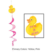 12 Piece Bulk Just Duckie It's A Girl Wind-Spinner
