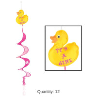 12 Piece Bulk Just Duckie It's A Girl Wind-Spinner
