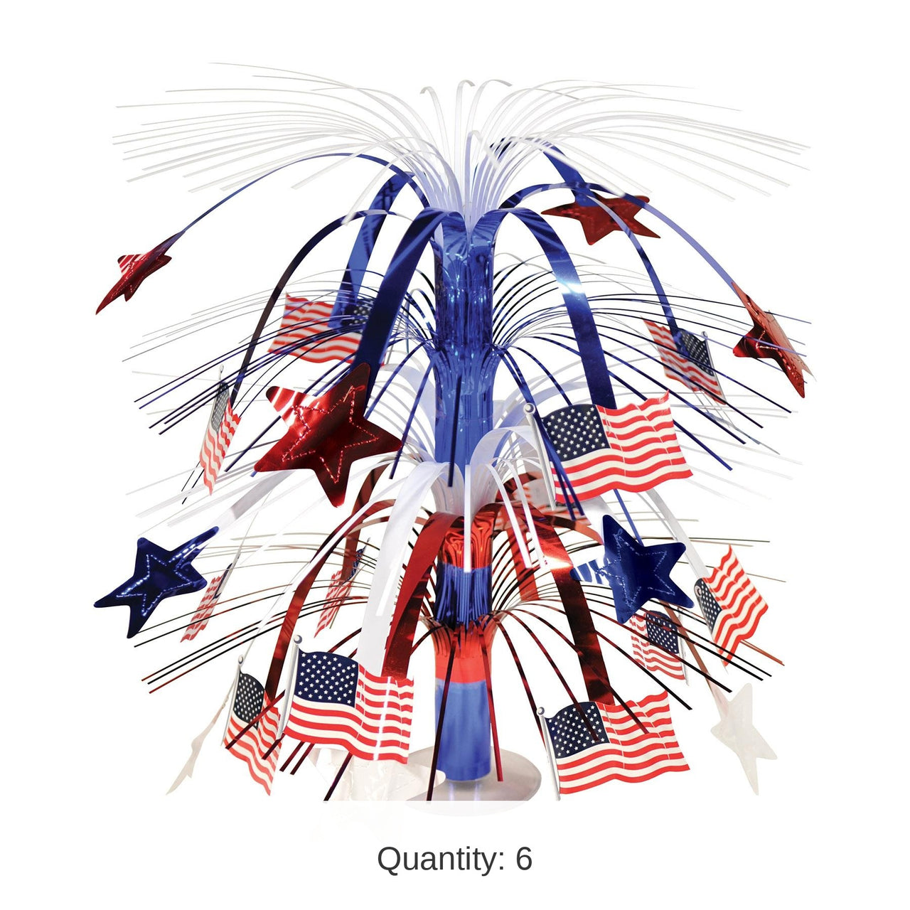 6 Pack Bulk Flag Cascade Party Centerpiece
