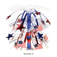 6 Pack Bulk Flag Cascade Party Centerpiece