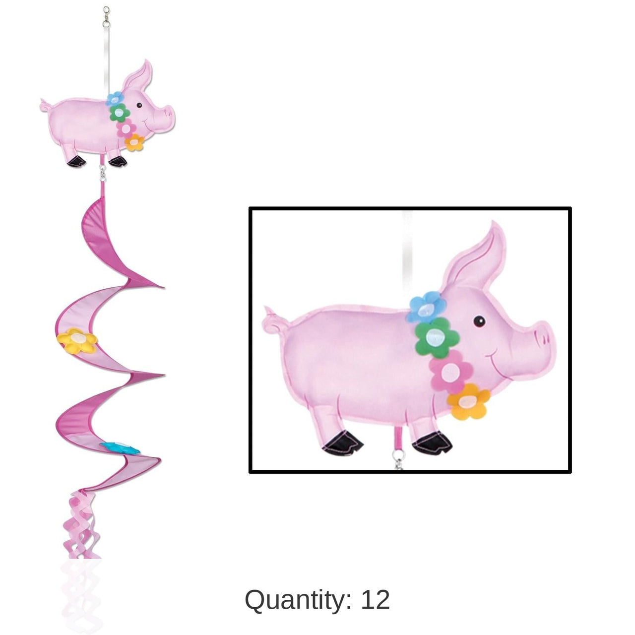 12 Piece Bulk Luau Pig Wind-Spinner