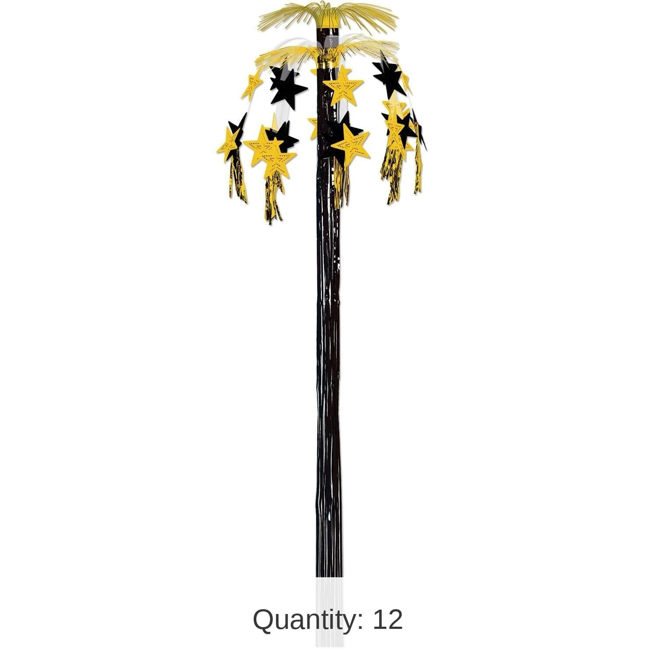 12 Pack Bulk Star Cascade Party Fountain - black/gold