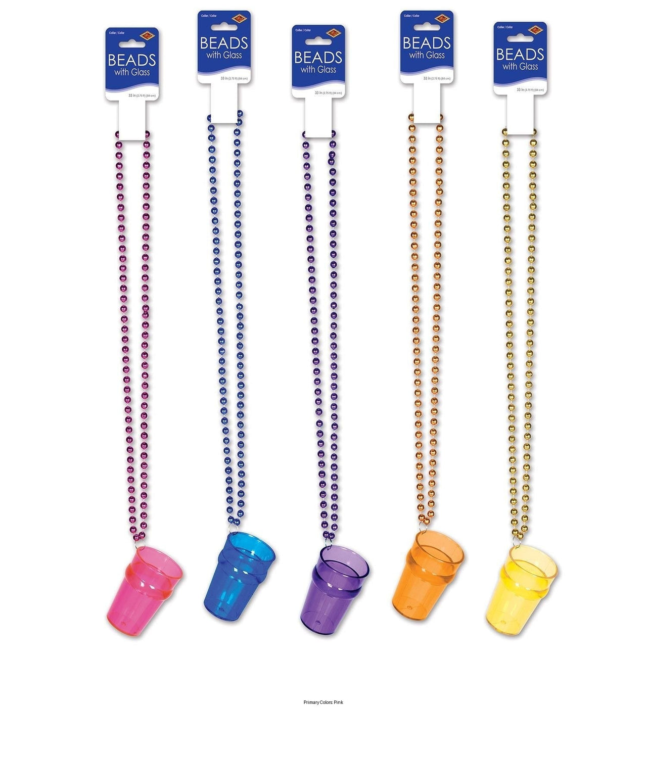 12 Pack Bulk Bead Necklace with Glass