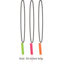 12 Pack Bulk New Year's Eve Bead Necklaces with NeonTest Tube Shot