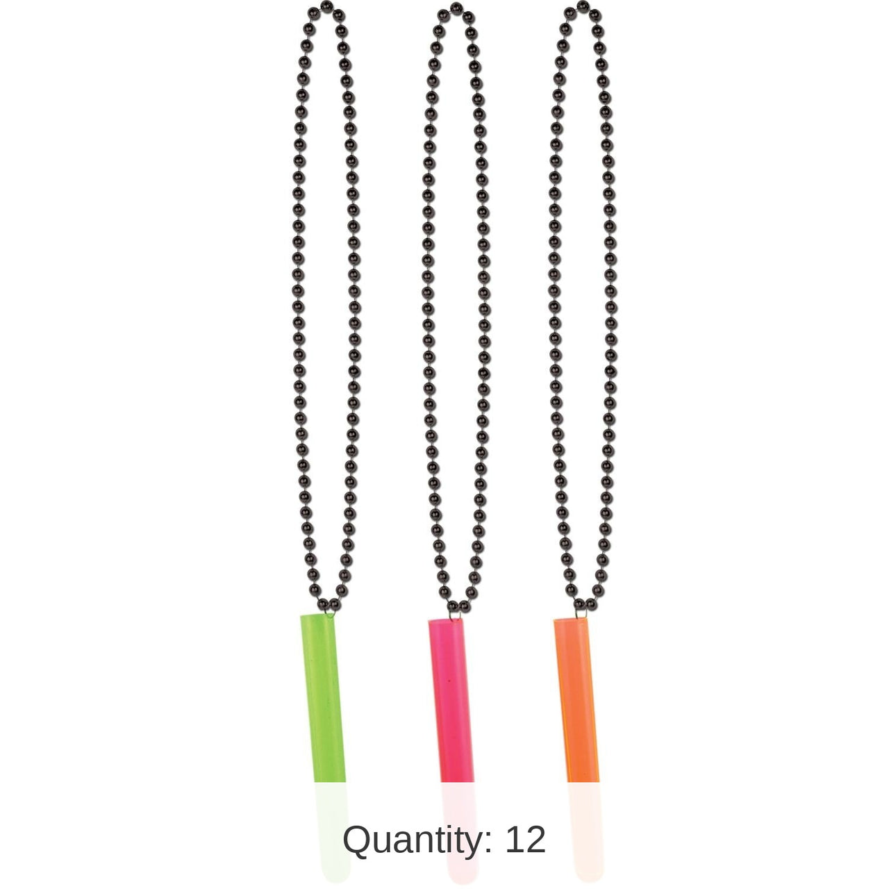 12 Pack Bulk New Year's Eve Bead Necklaces with NeonTest Tube Shot
