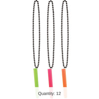 12 Pack Bulk New Year's Eve Bead Necklaces with NeonTest Tube Shot