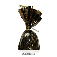 12 Pack Bulk Metallic Wrapped Balloon Weight chocolate brown