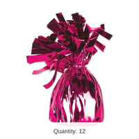 12 Pack Bulk Metallic Wrapped Balloon Weight cerise