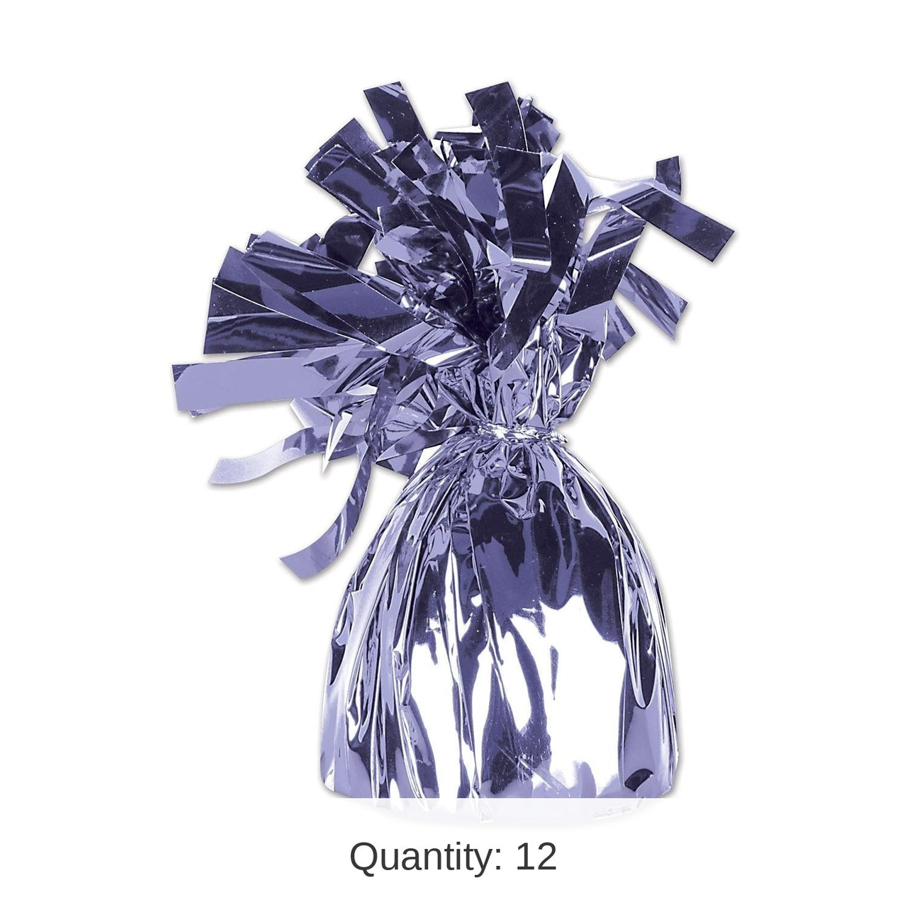 12 Pack Bulk Metallic Wrapped Balloon Weight lavender
