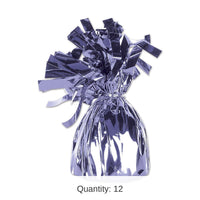 12 Pack Bulk Metallic Wrapped Balloon Weight lavender