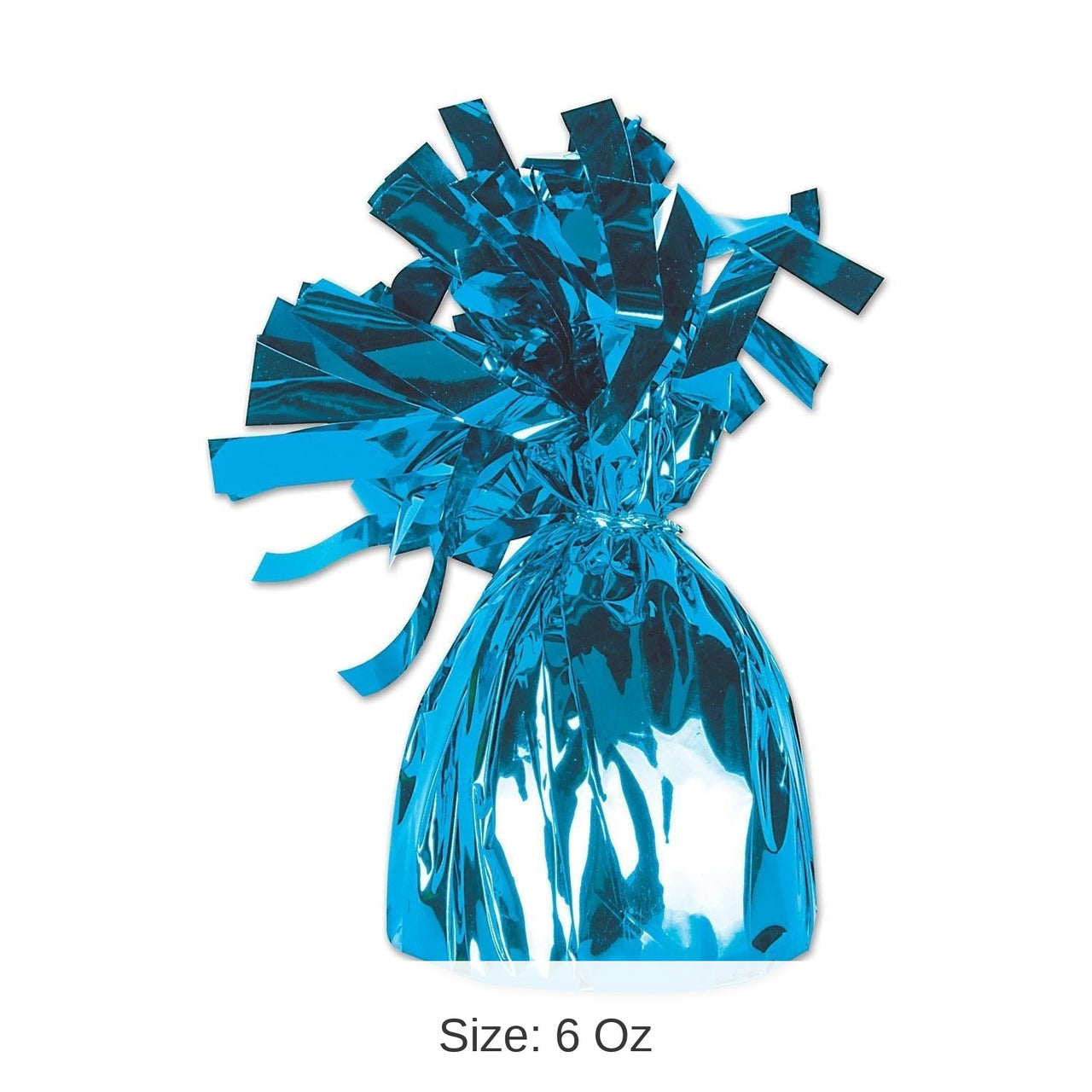 12 Pack Bulk Metallic Wrapped Balloon Weight Light blue