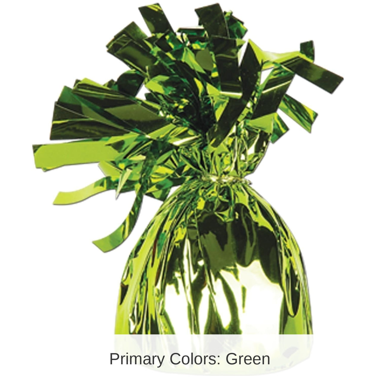 12 Pack Bulk Metallic Wrapped Balloon Weight Light green