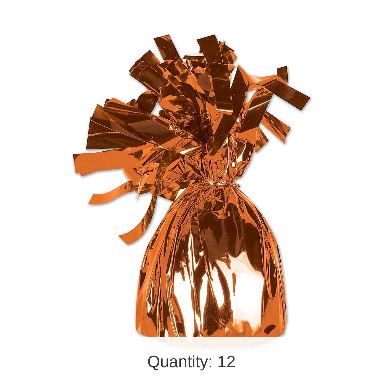 12 Pack Bulk Metallic Wrapped Balloon Weight orange