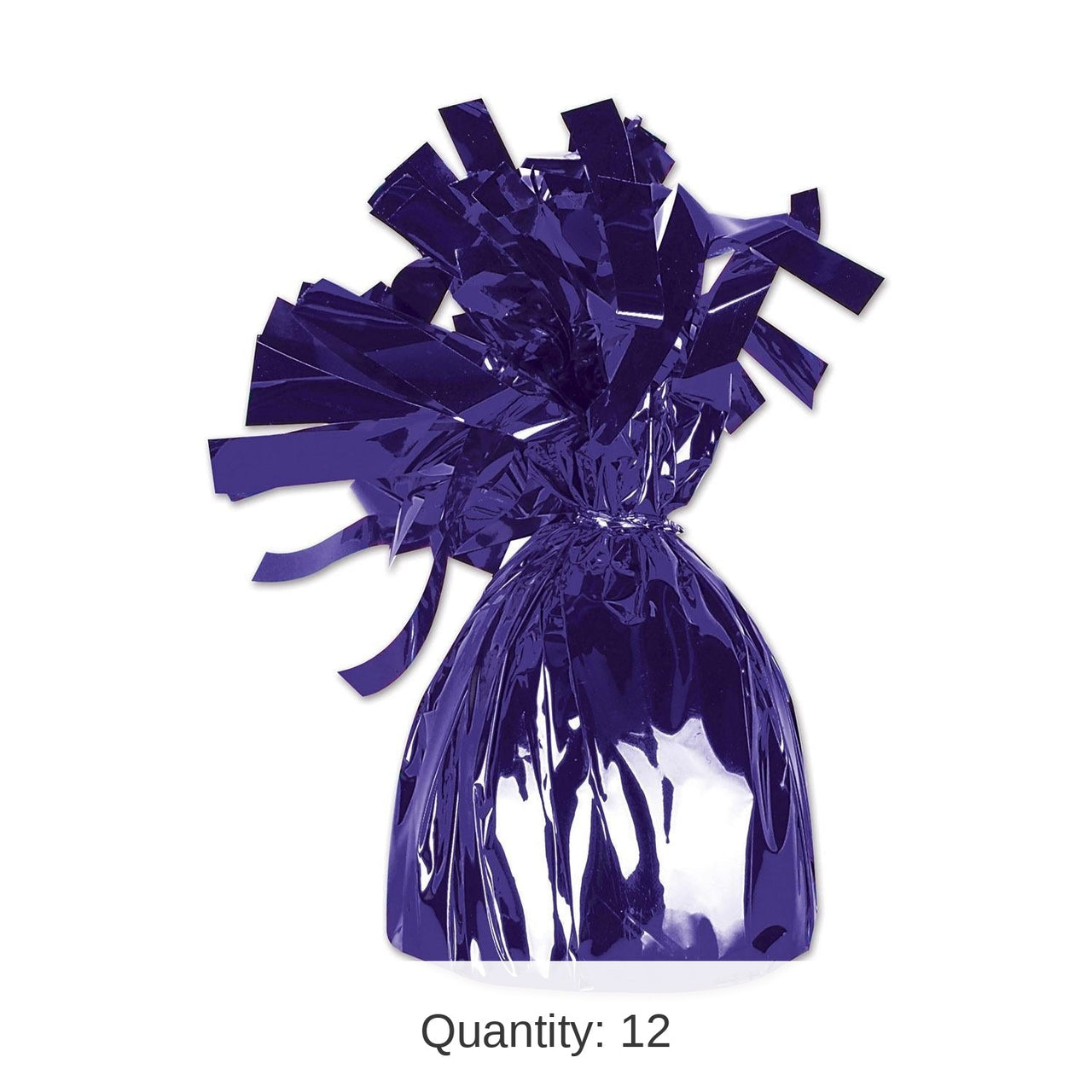 12 Pack Bulk Metallic Wrapped Balloon Weight purple