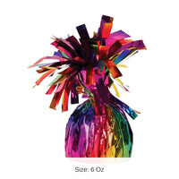 12 Pack Bulk Rainbow Metallic Wrapped Balloon Weight