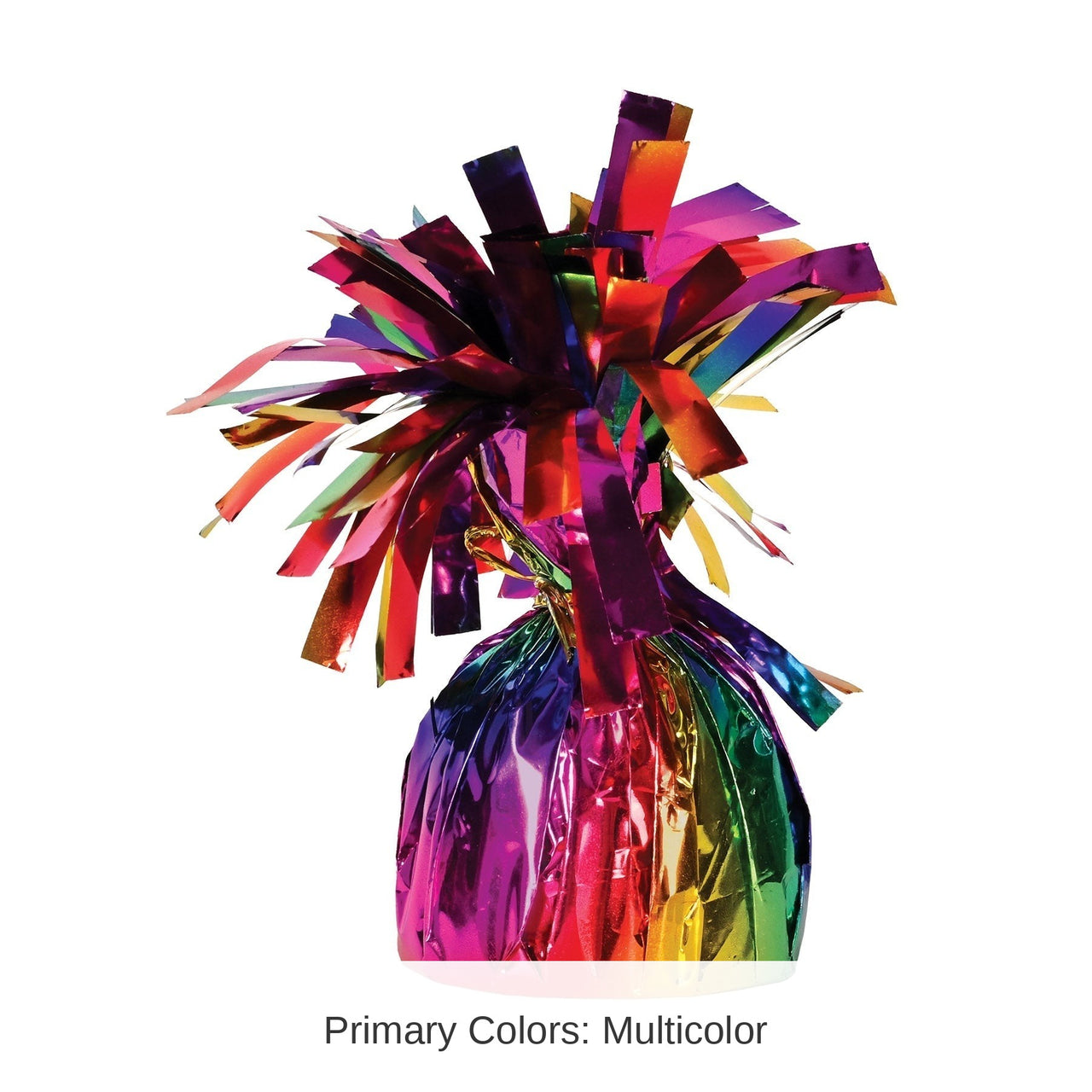 12 Pack Bulk Rainbow Metallic Wrapped Balloon Weight