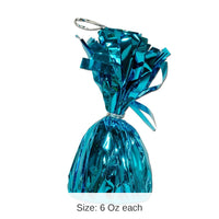 12 Pack Bulk Metallic Wrapped Balloon Weight turquoise
