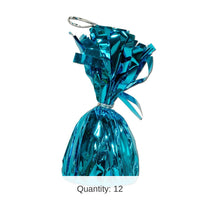 12 Pack Bulk Metallic Wrapped Balloon Weight turquoise