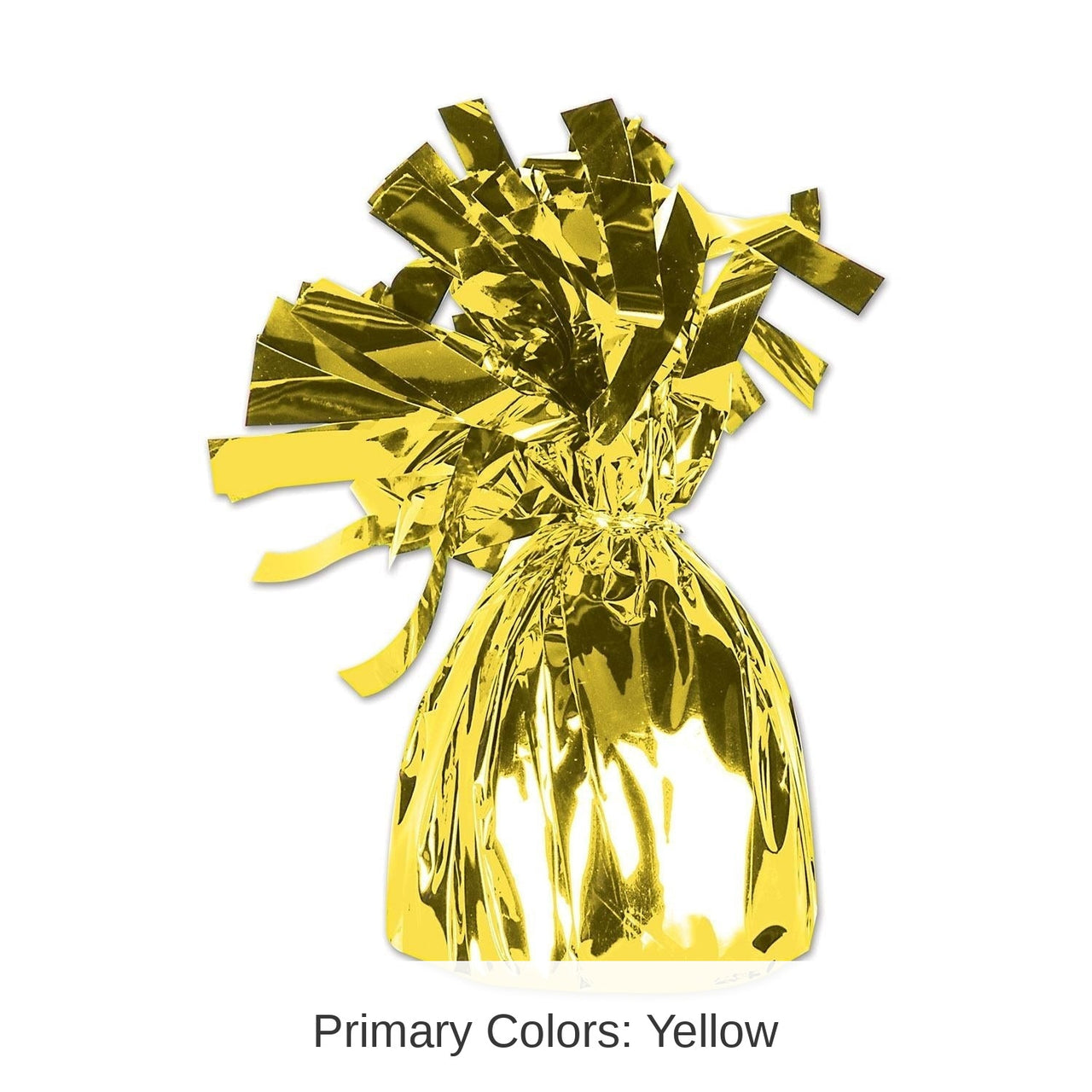 12 Pack Bulk Metallic Wrapped Balloon Weight yellow cellophane