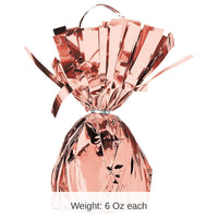 12 Pack Bulk Metallic Wrapped Balloon Weight rose gold