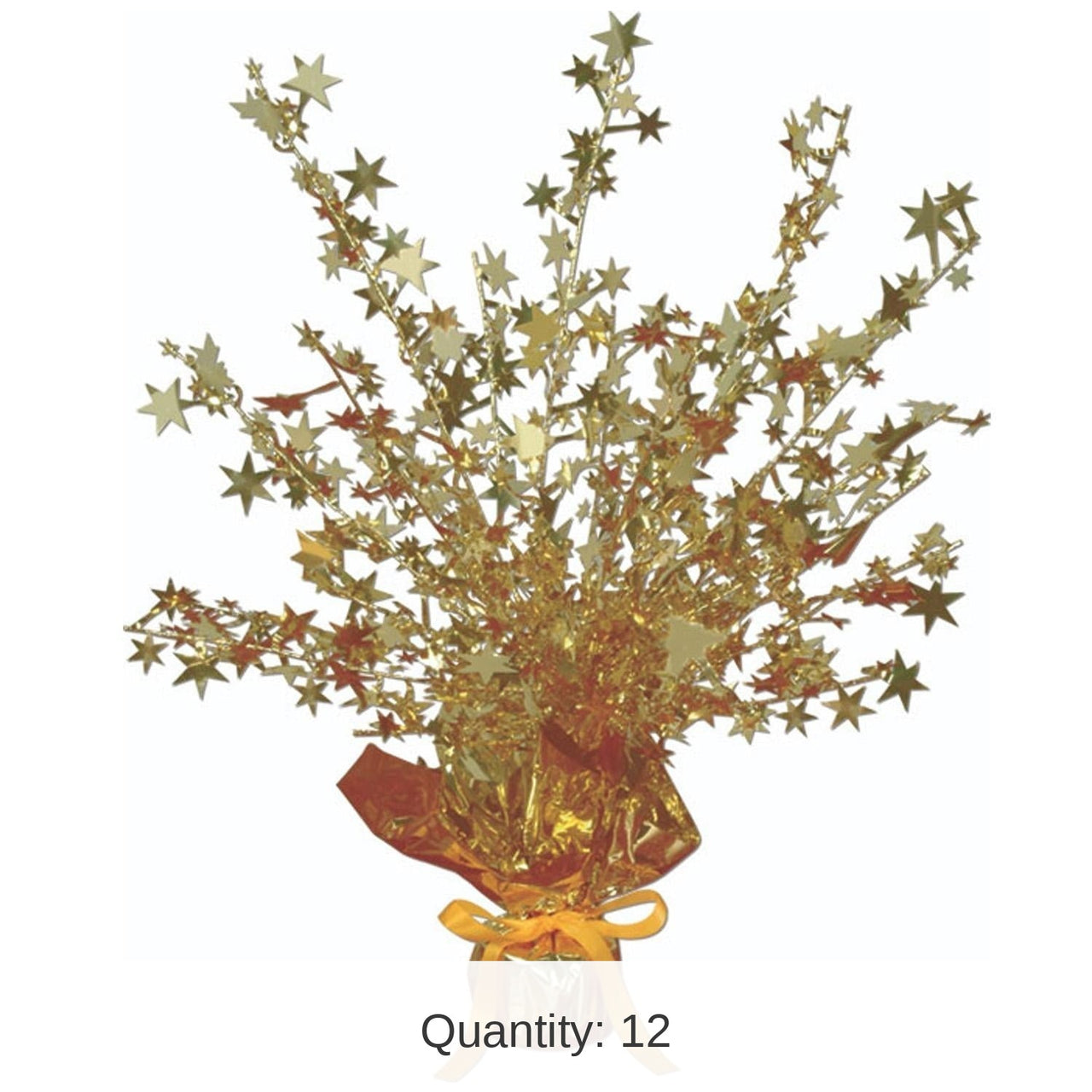 12 Pack Bulk Star Party Centerpiece - gold