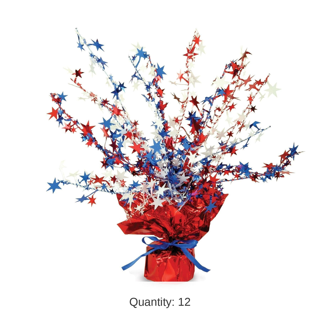12 Pack Bulk Star Party Centerpiece - red - white - blue