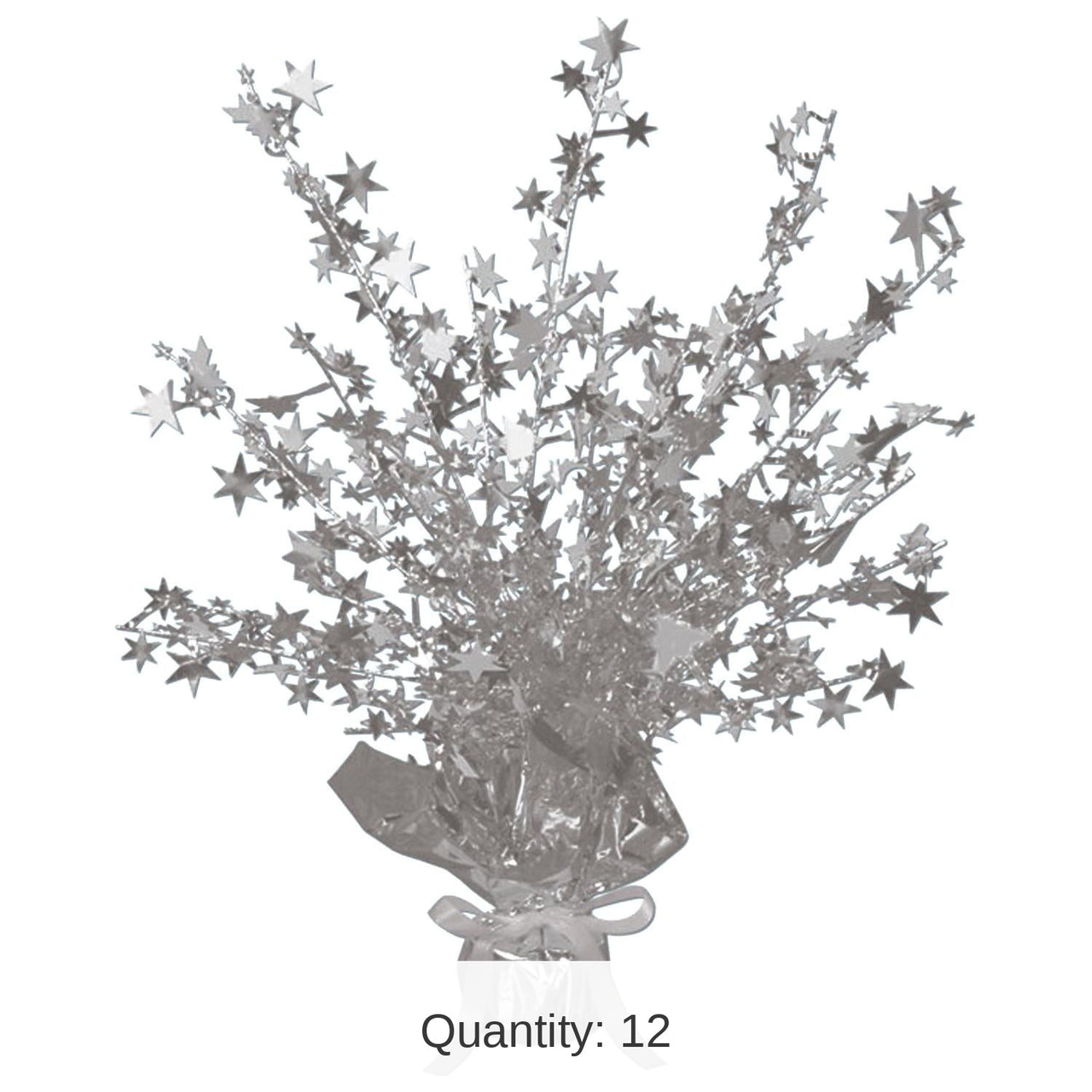 12 Pack Bulk Star Graduation Party Centerpiece - silver