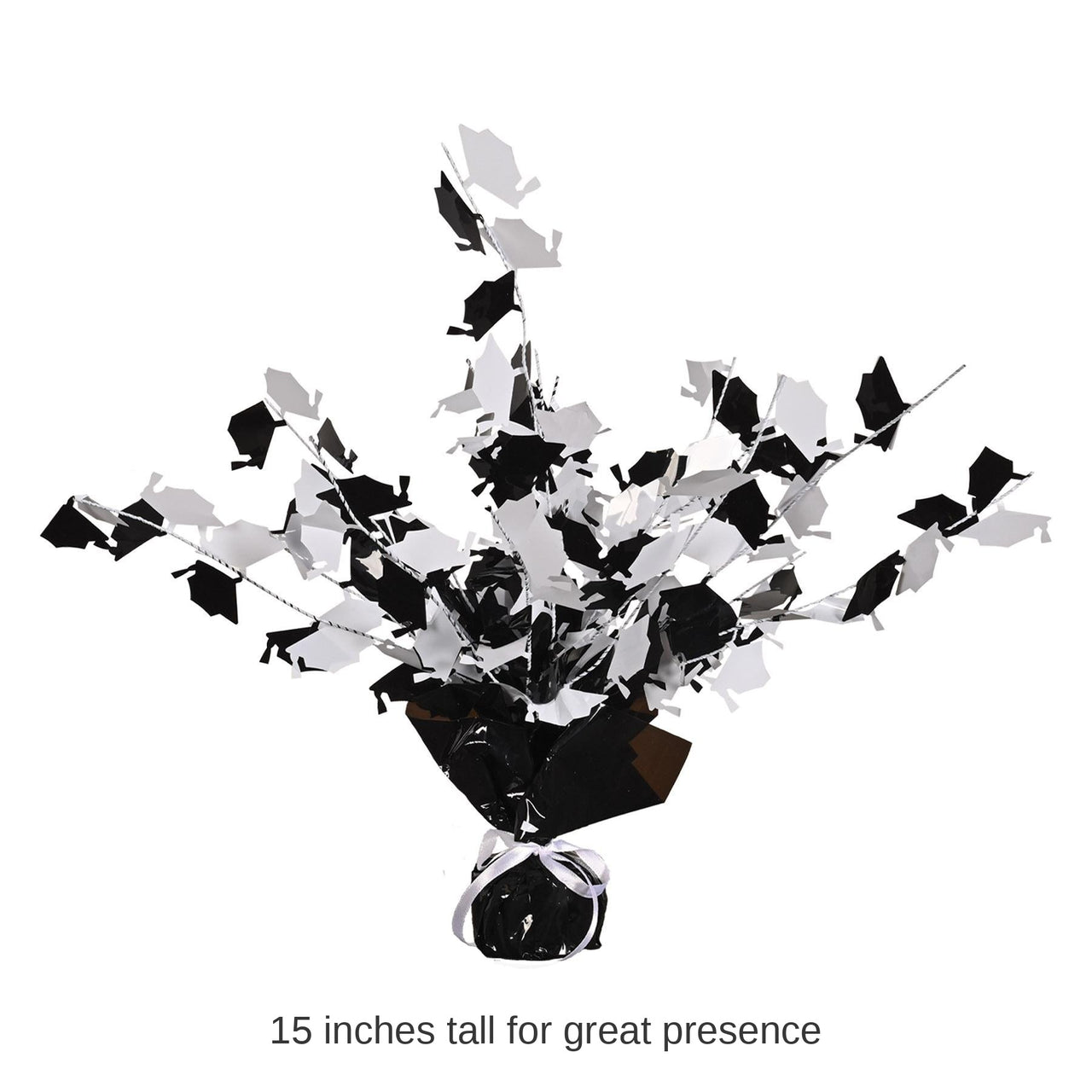 12 Pack Bulk Graduation Party Centerpiece - black/white