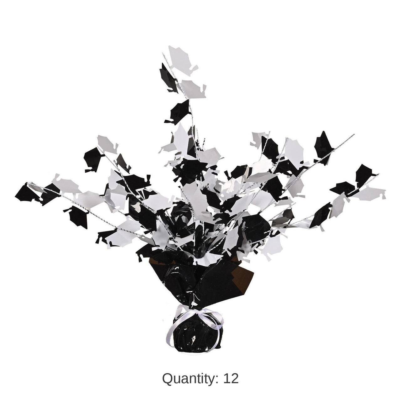 12 Pack Bulk Graduation Party Centerpiece - black/white