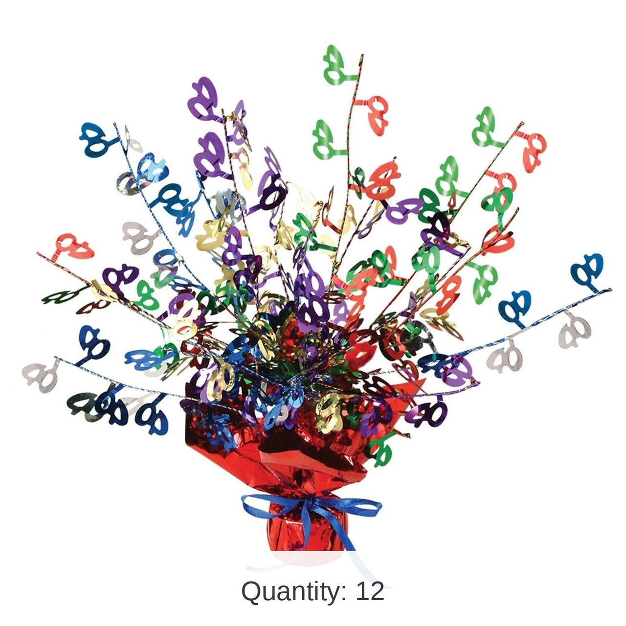 12 Pack Bulk 40th Birthday Party Centerpiece - multi-color