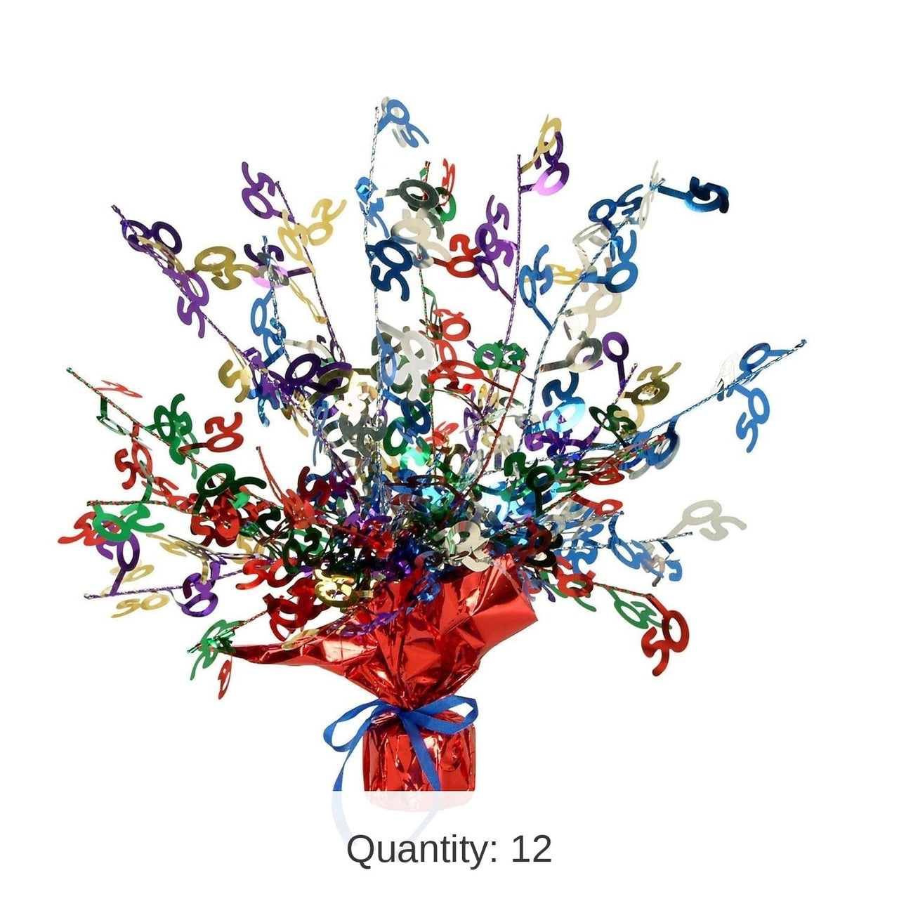 12 Pack Bulk 50th Birthday Party Centerpiece - multi-color