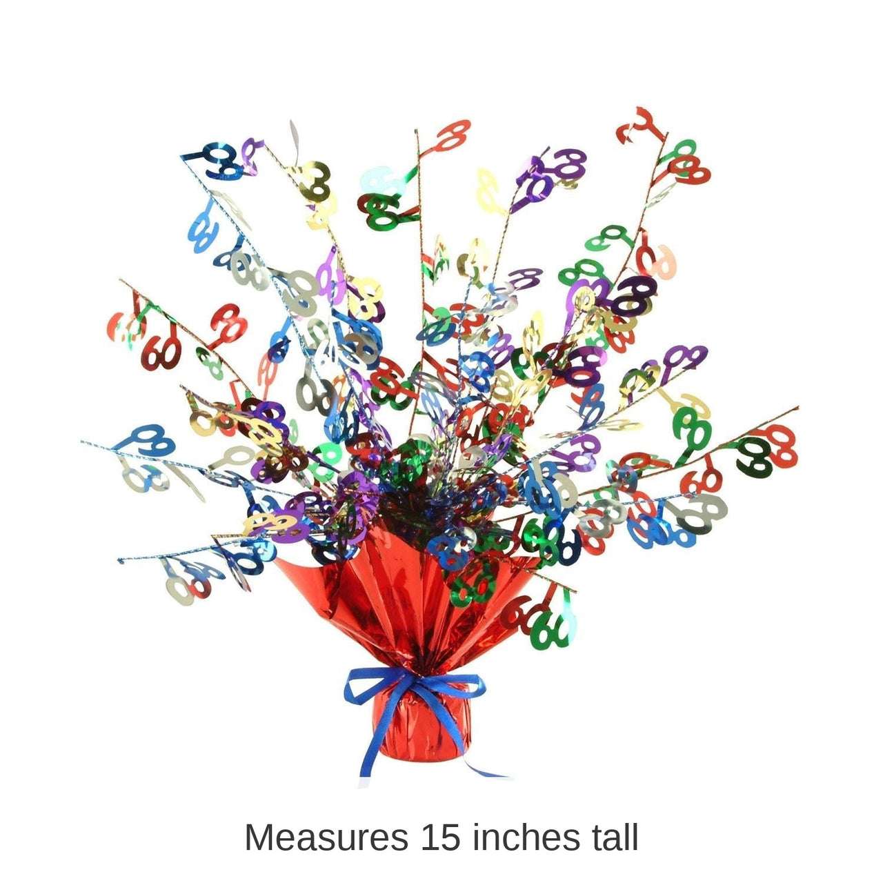 12 Pack Bulk 60th Birthday Party Centerpiece - multi-color