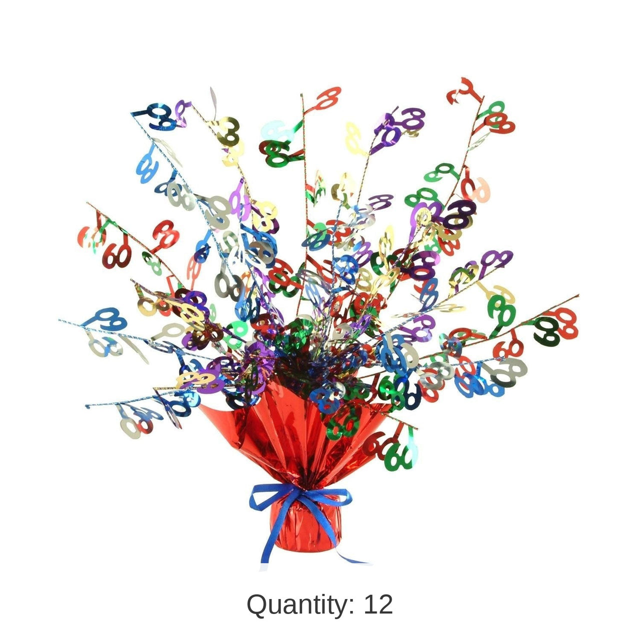 12 Pack Bulk 60th Birthday Party Centerpiece - multi-color