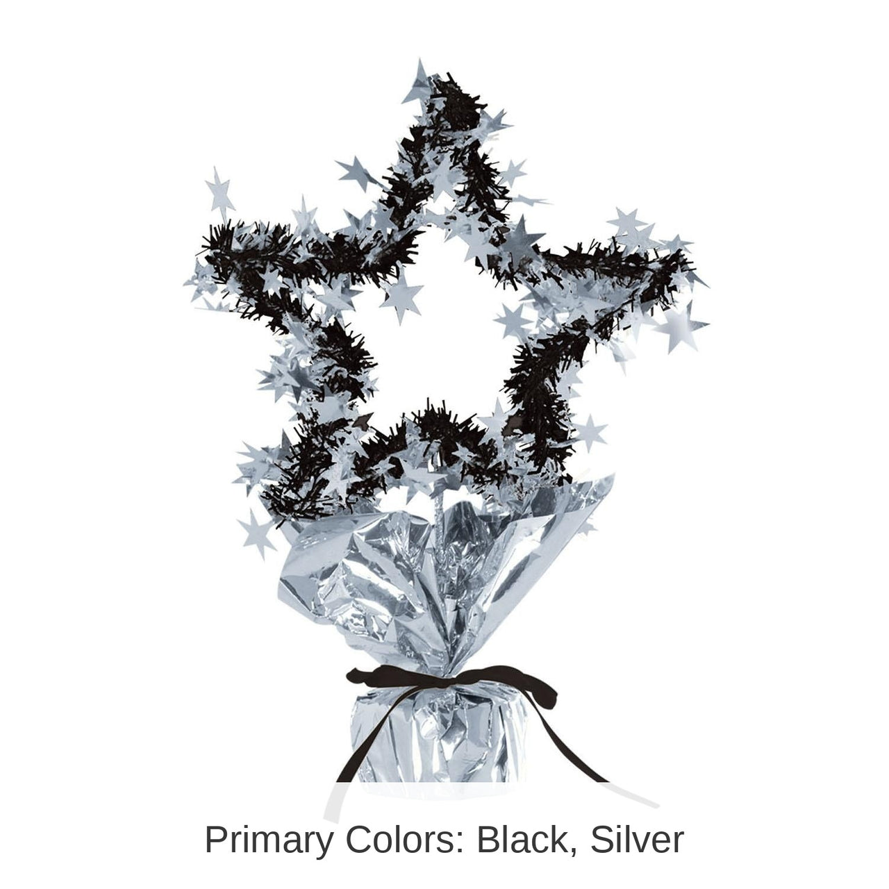 12 Pack Bulk New Year's Eve Star Gleam 'N Shape Centerpiece - silver
