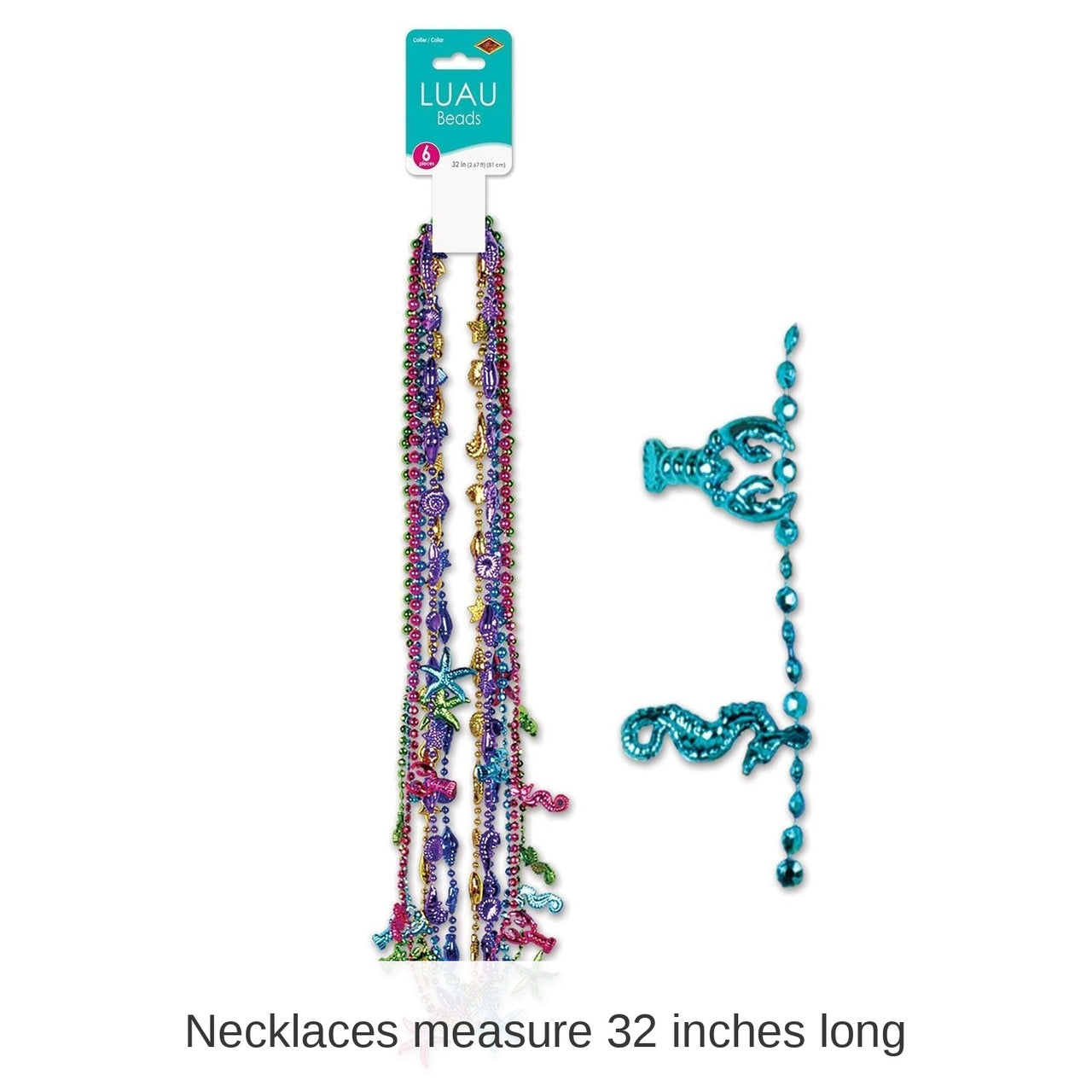 72 Pack Bulk Luau Bead Necklaces