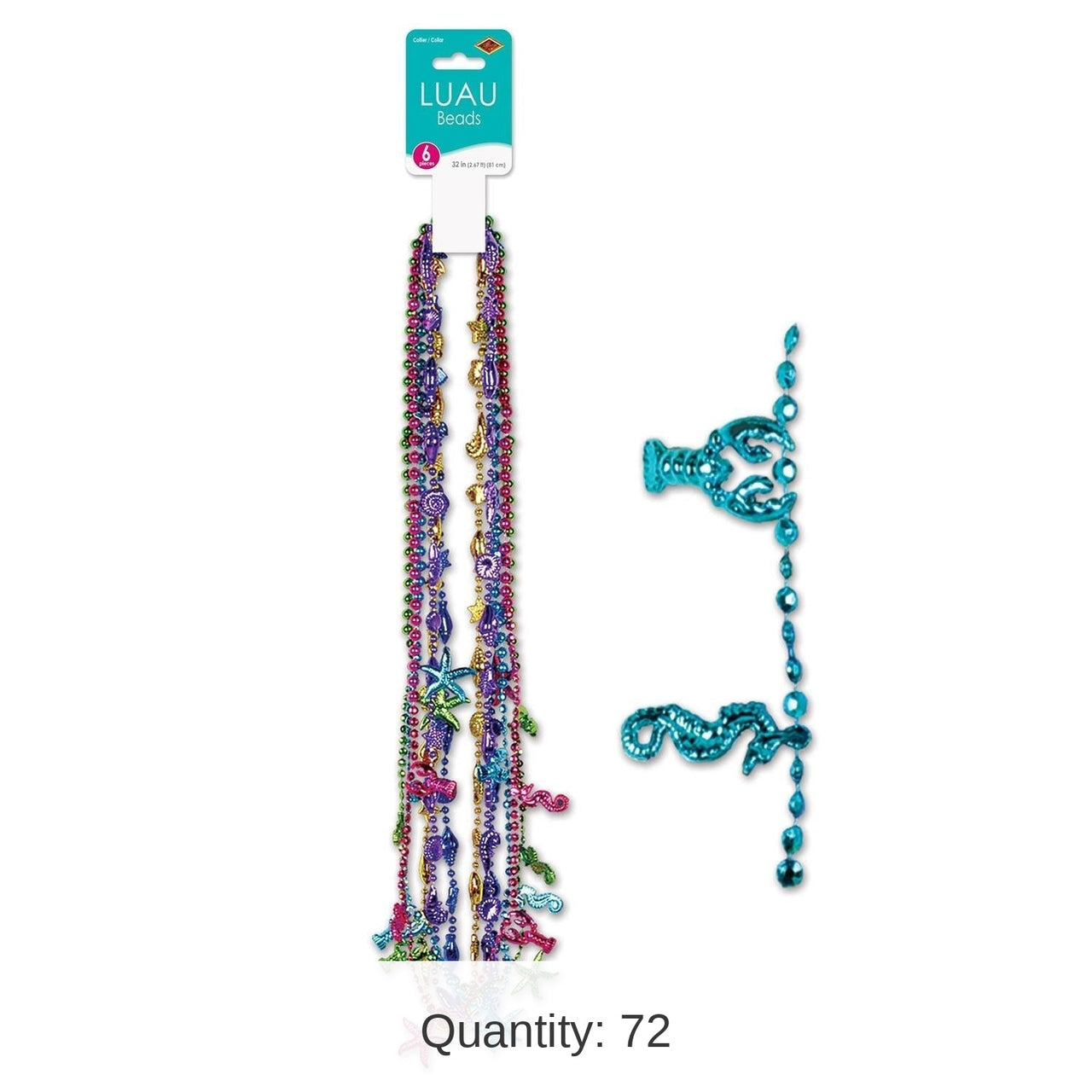 72 Pack Bulk Luau Bead Necklaces
