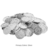 1200 Pack Bulk Plastic Party Coins - silver