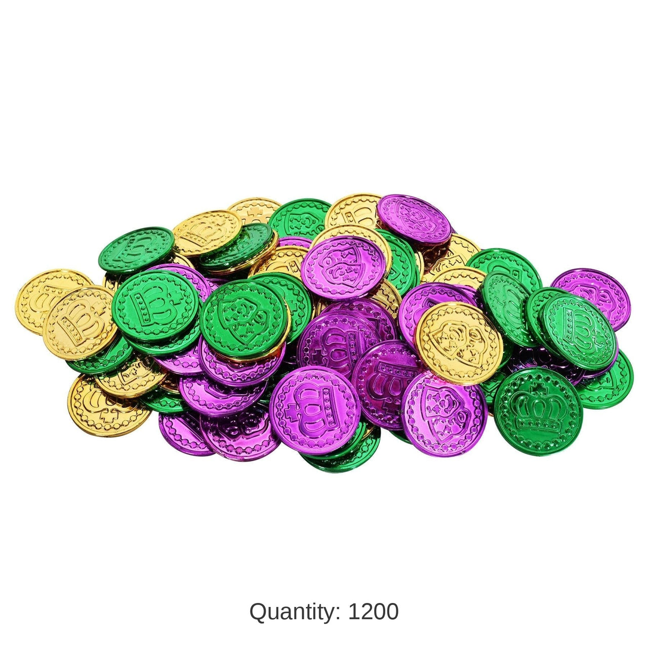 1200 Pack Bulk Mardi Gras Plastic Coins