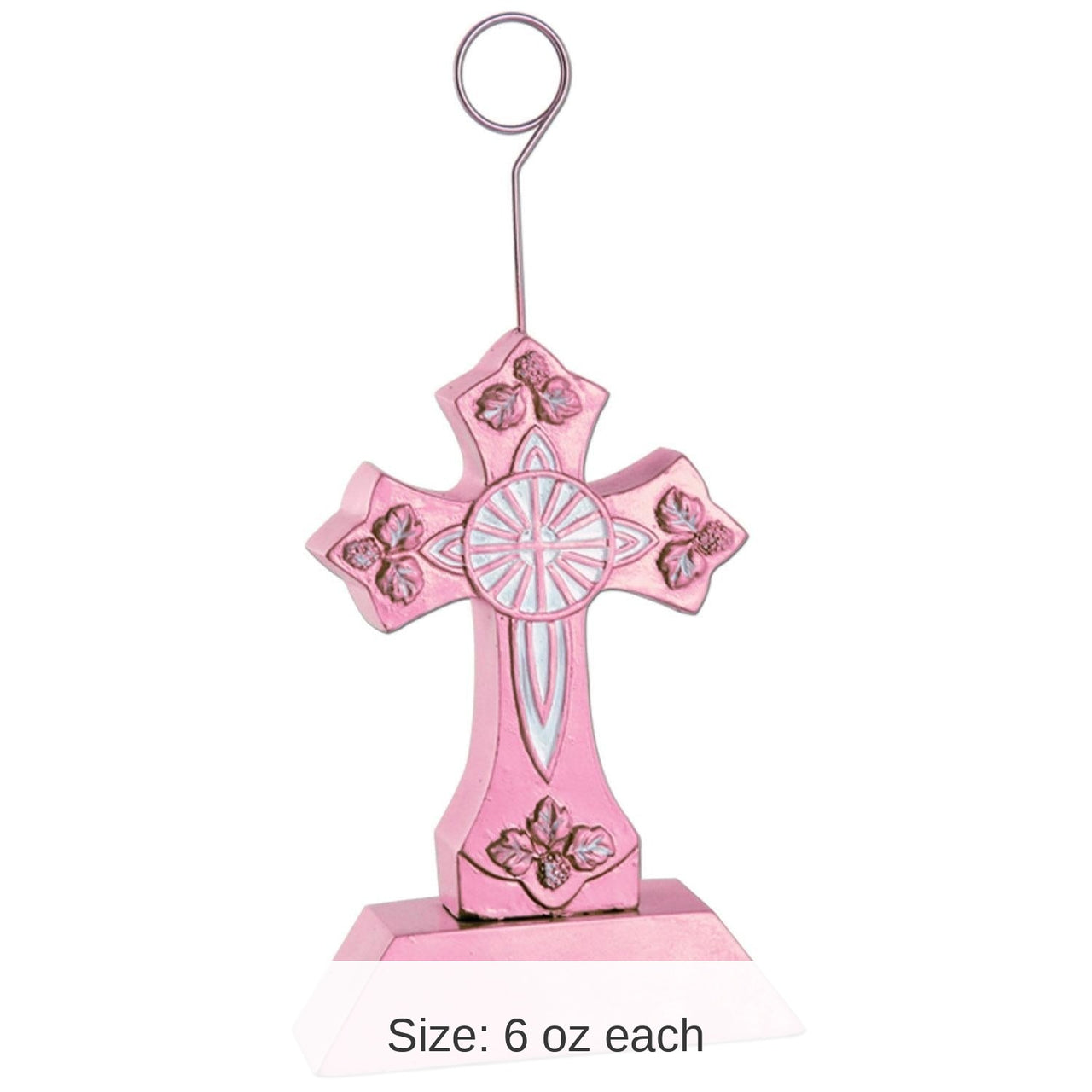 6 Pack Bulk Cross Party Photo/Balloon Holder - pink