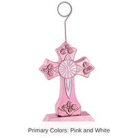 6 Pack Bulk Cross Party Photo/Balloon Holder - pink