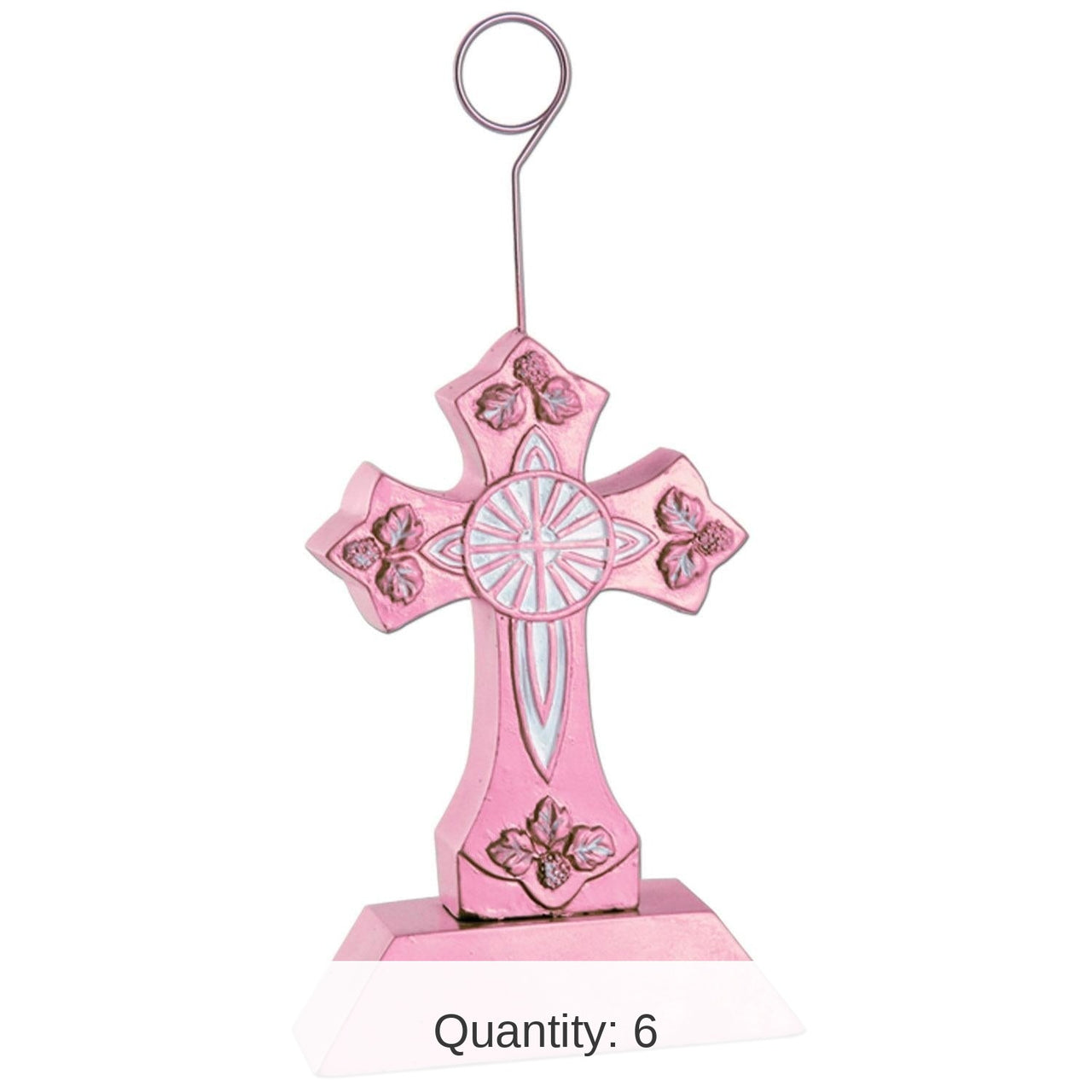 6 Pack Bulk Cross Party Photo/Balloon Holder - pink