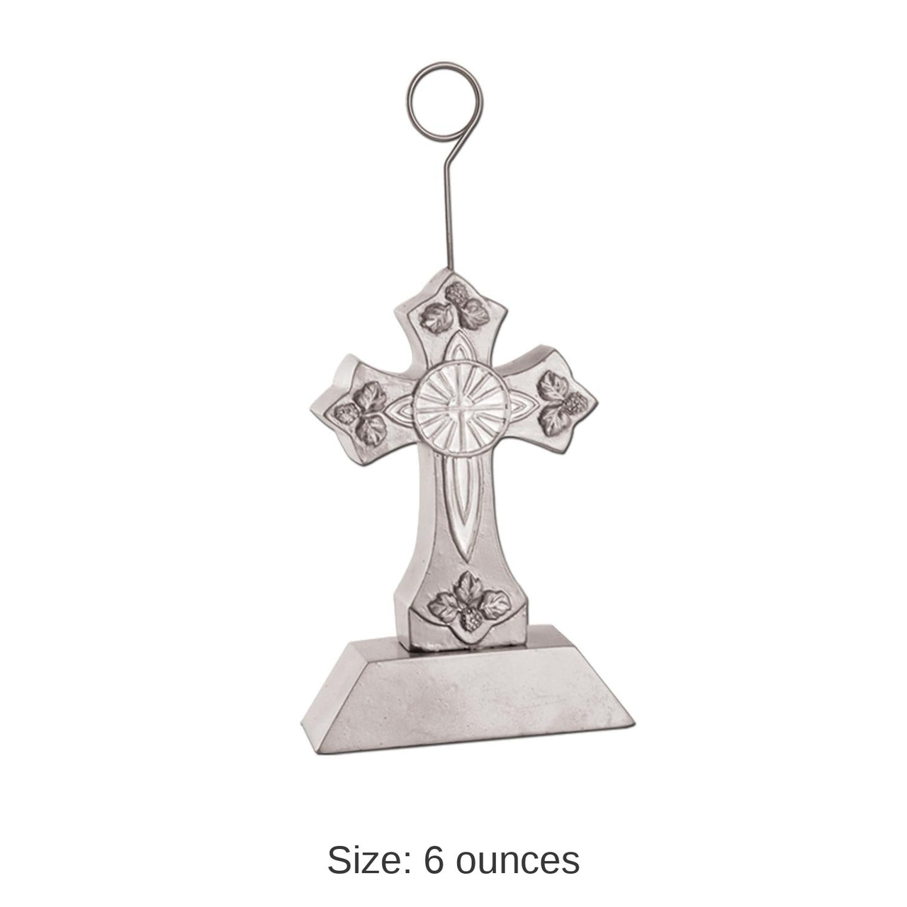 6 Pack Bulk Cross Photo/Balloon Holder - silver