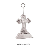 6 Pack Bulk Cross Photo/Balloon Holder - silver