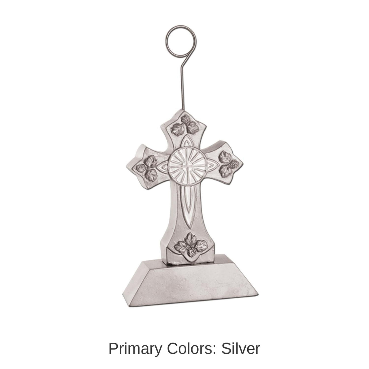 6 Pack Bulk Cross Photo/Balloon Holder - silver